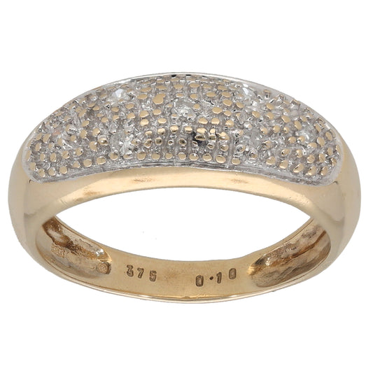 9ct Gold 0.10ct Diamond Dress/Cocktail Ring Size K
