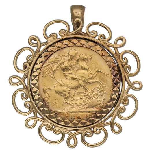 9ct Gold Full Sovereign Coin Pendant