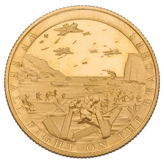 22ct Gold We Shall Fight On The Beaches Double Sovereign Coin 2019