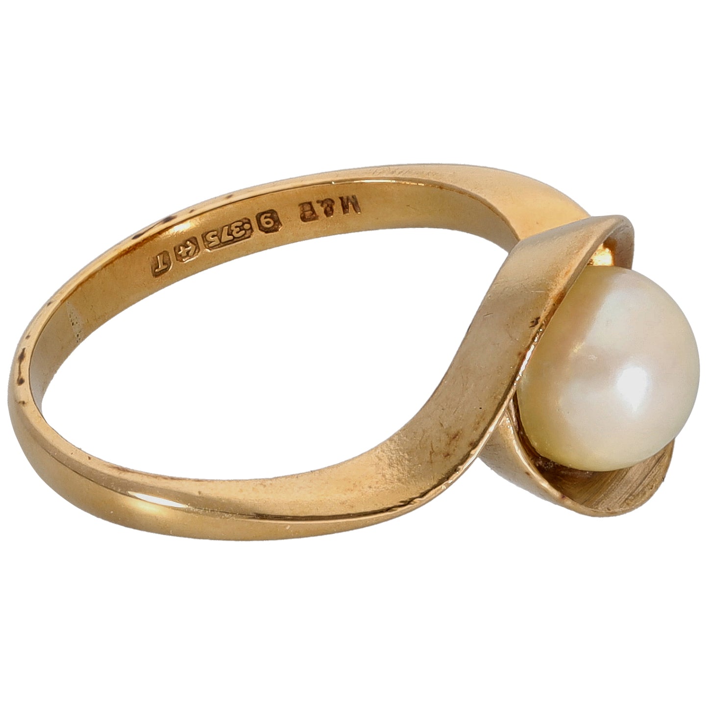 9ct Gold Cultured Pearl Dress/Cocktail Ring Size N