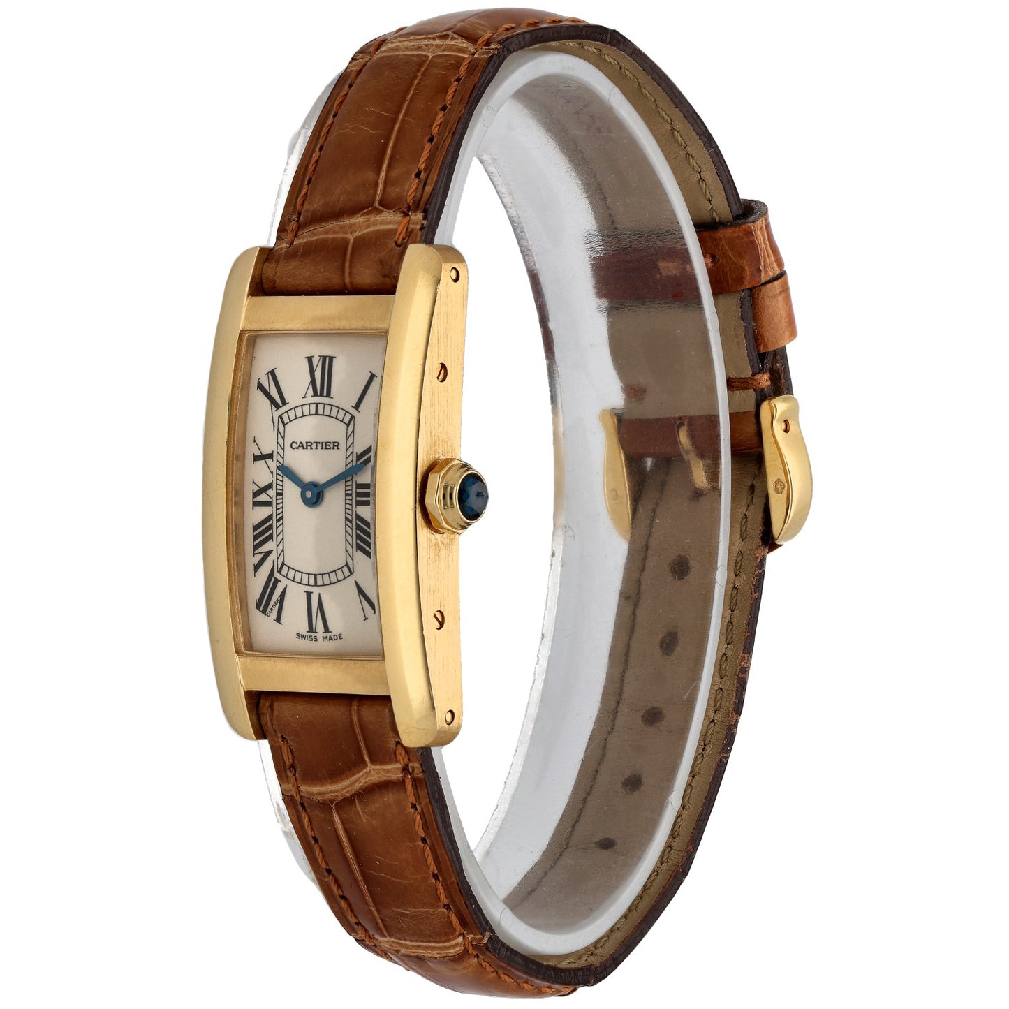 Cartier Tank Americaine W2601556 19mm Gold Watch