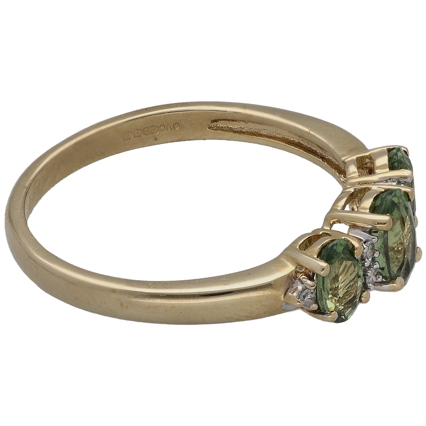 9ct Gold Sapphire & 0.03ct Diamond Dress/Cocktail Ring Size P
