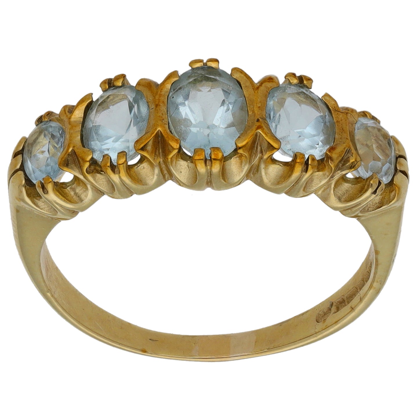 9ct Gold Aquamarine Dress/Cocktail Ring Size N