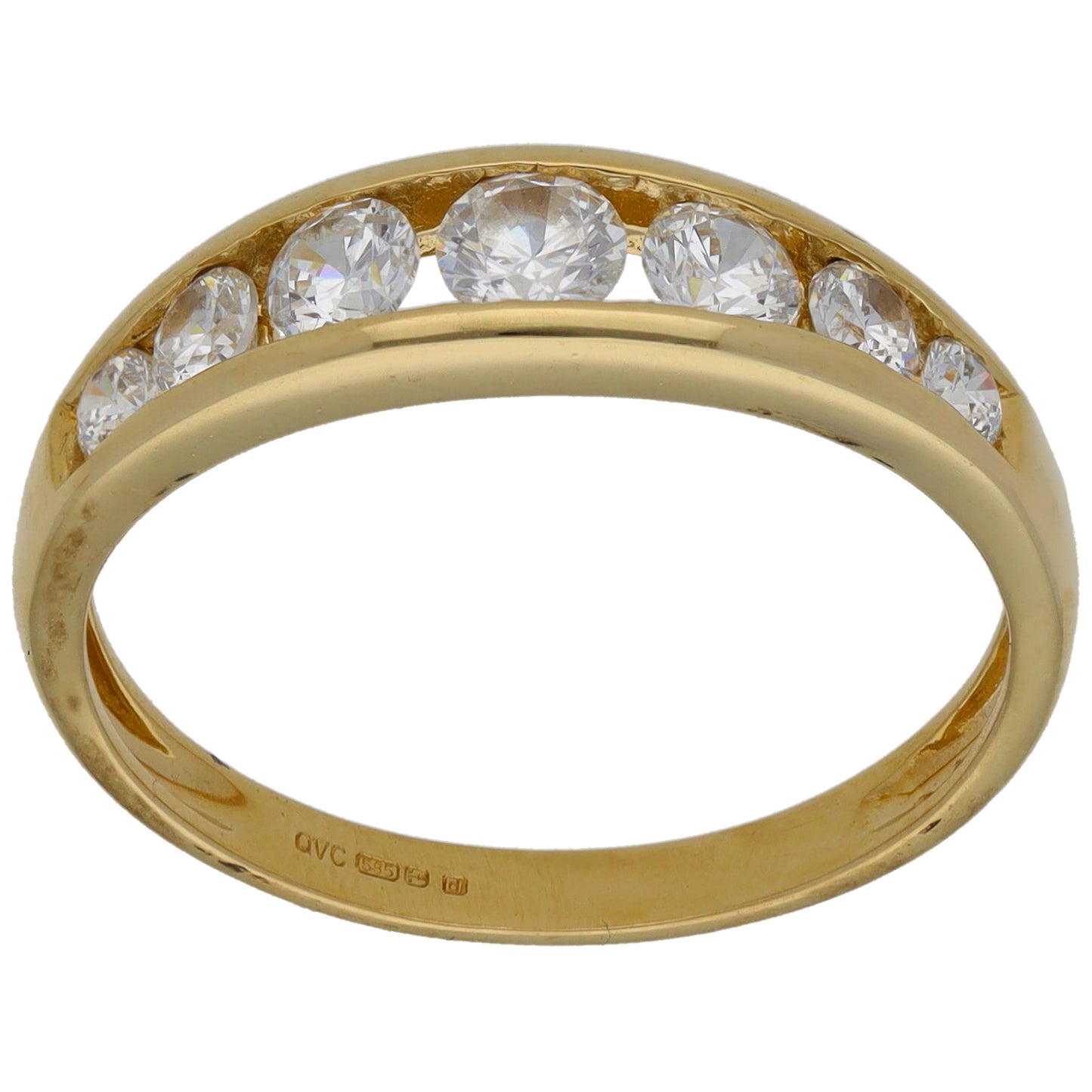 14ct Gold Cubic Zirconia Half Eternity Ring Size T