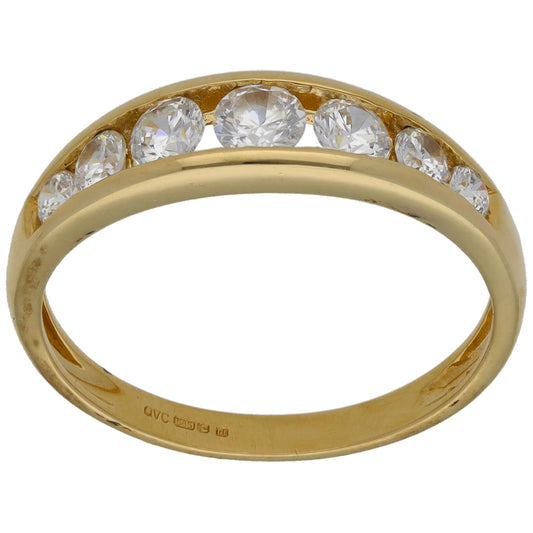 14ct Gold Cubic Zirconia Half Eternity Ring Size T