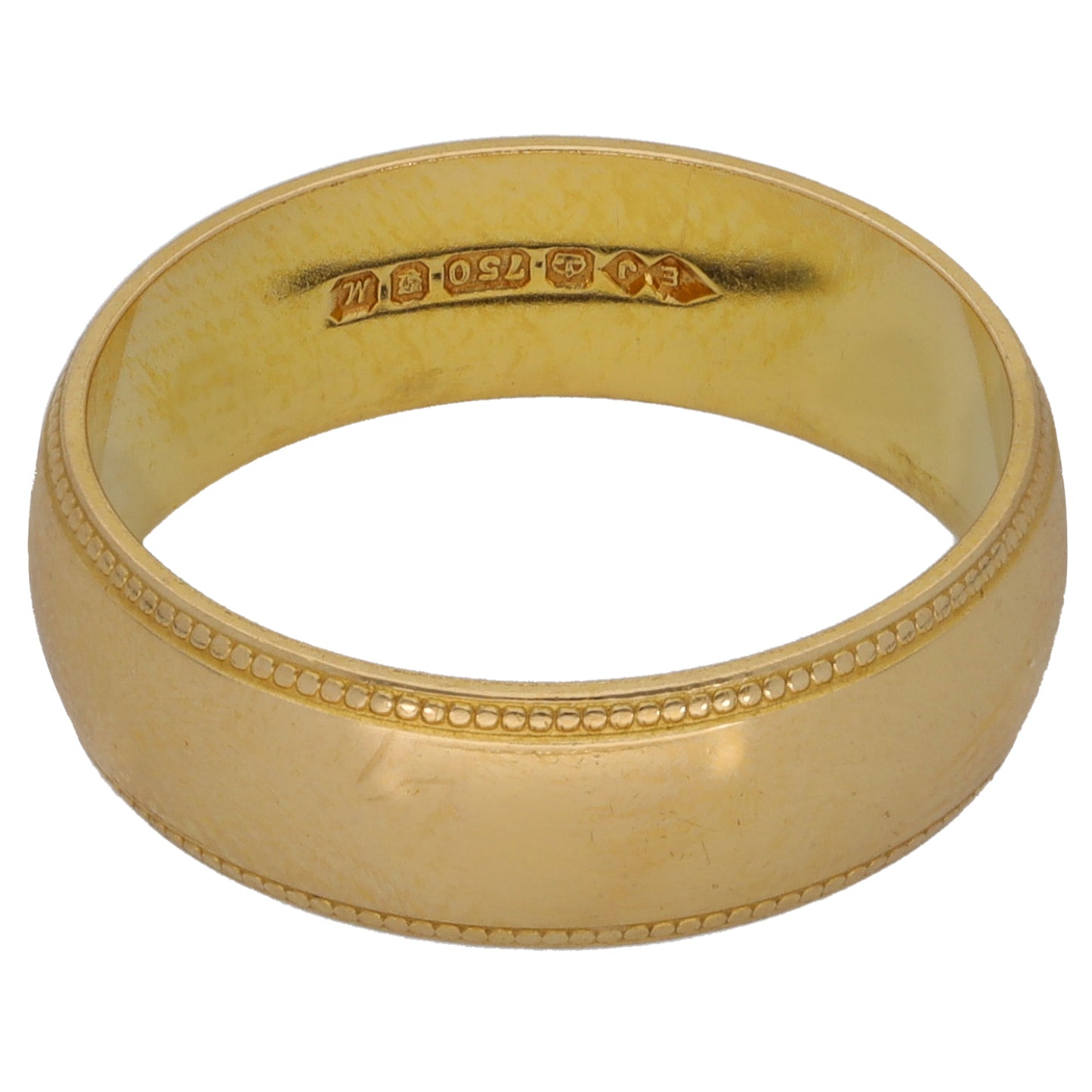 9ct Gold Patterned Wedding Ring Size L