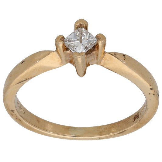 9ct Gold 0.25ct Diamond Solitaire Ring Size K
