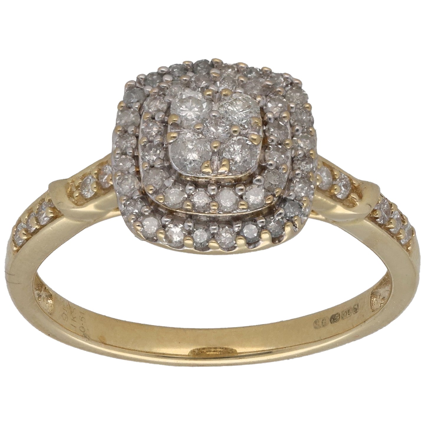 9ct Gold 0.50ct Diamond Dress/Cocktail Ring Size R