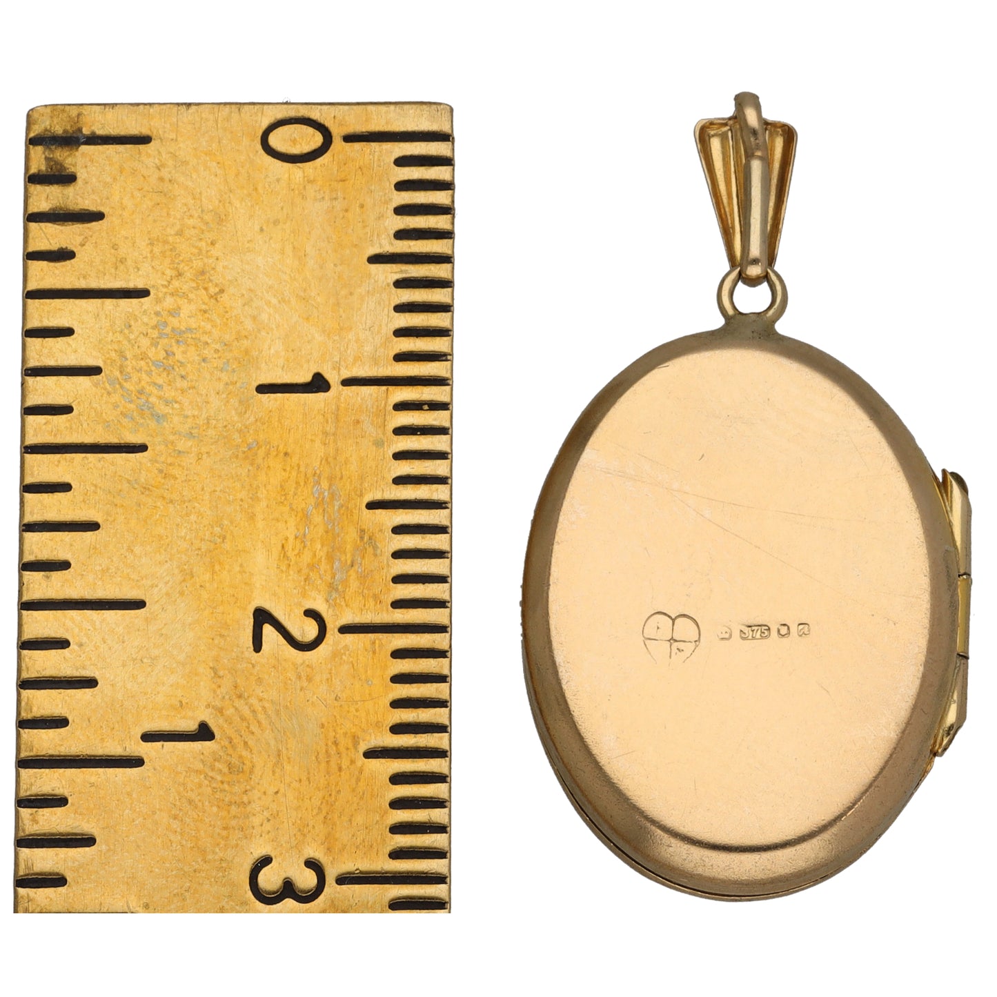 9ct Gold Patterned Locket Pendant