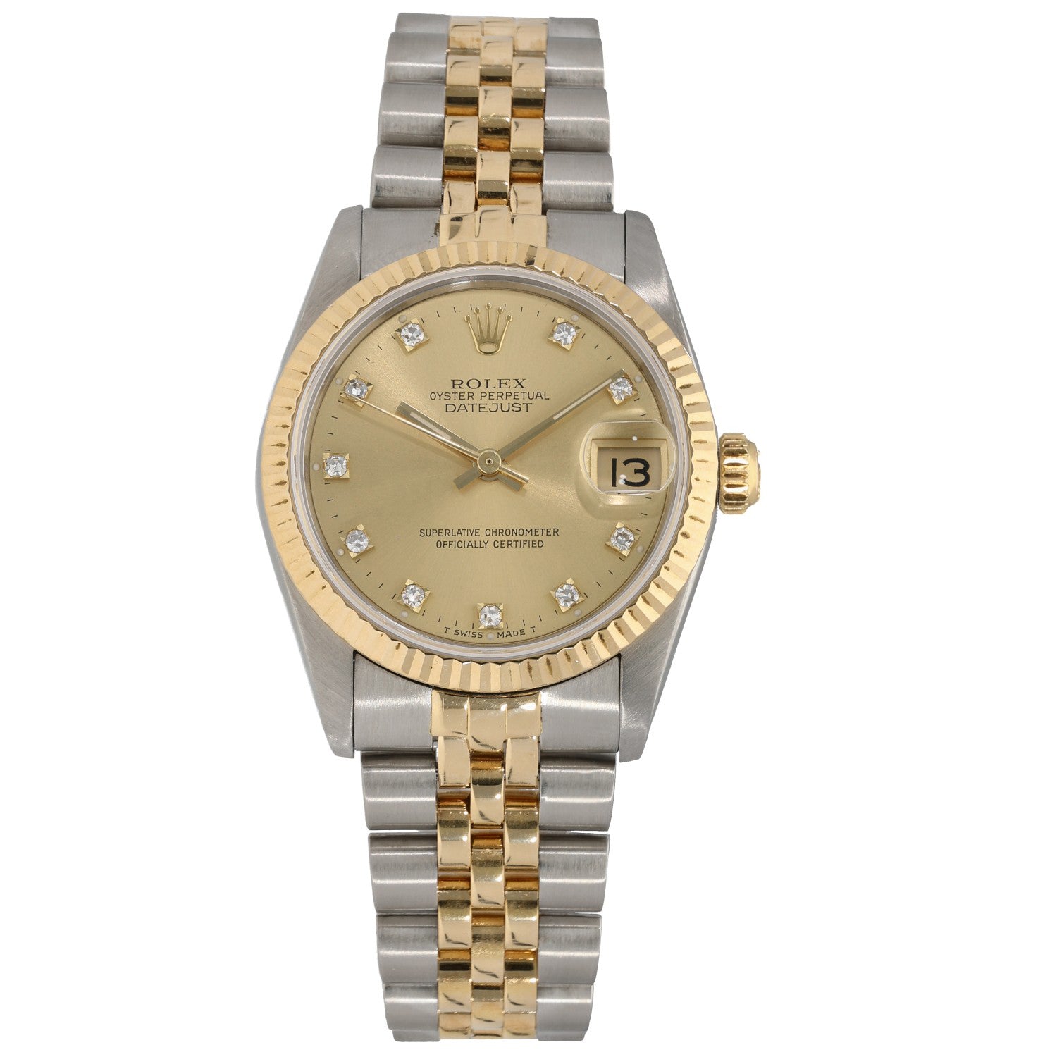 Rolex Datejust 68273, Mid Size Datejust, Champagne Dial, Bi-Colour, Front Image