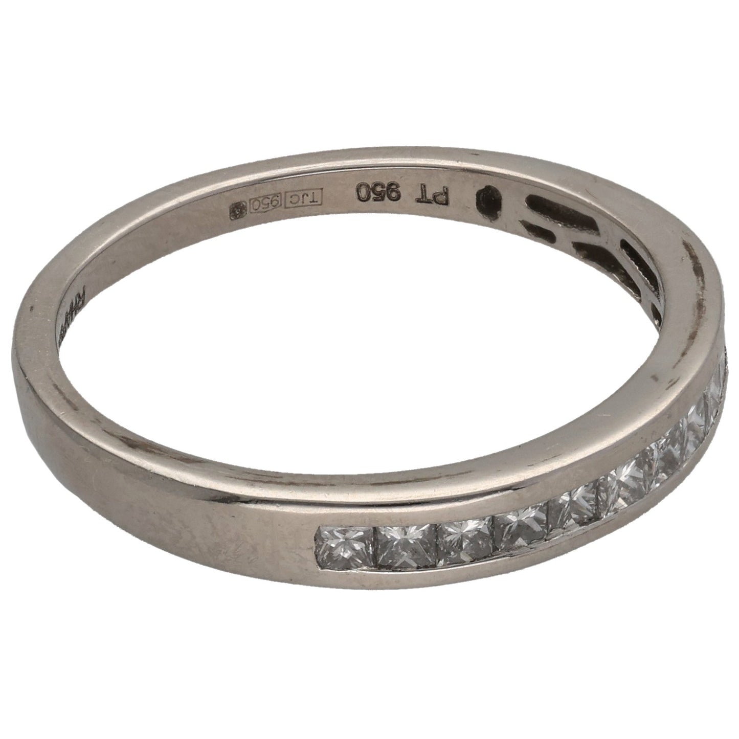 Platinum 0.66ct Diamond Half Eternity Ring Size T