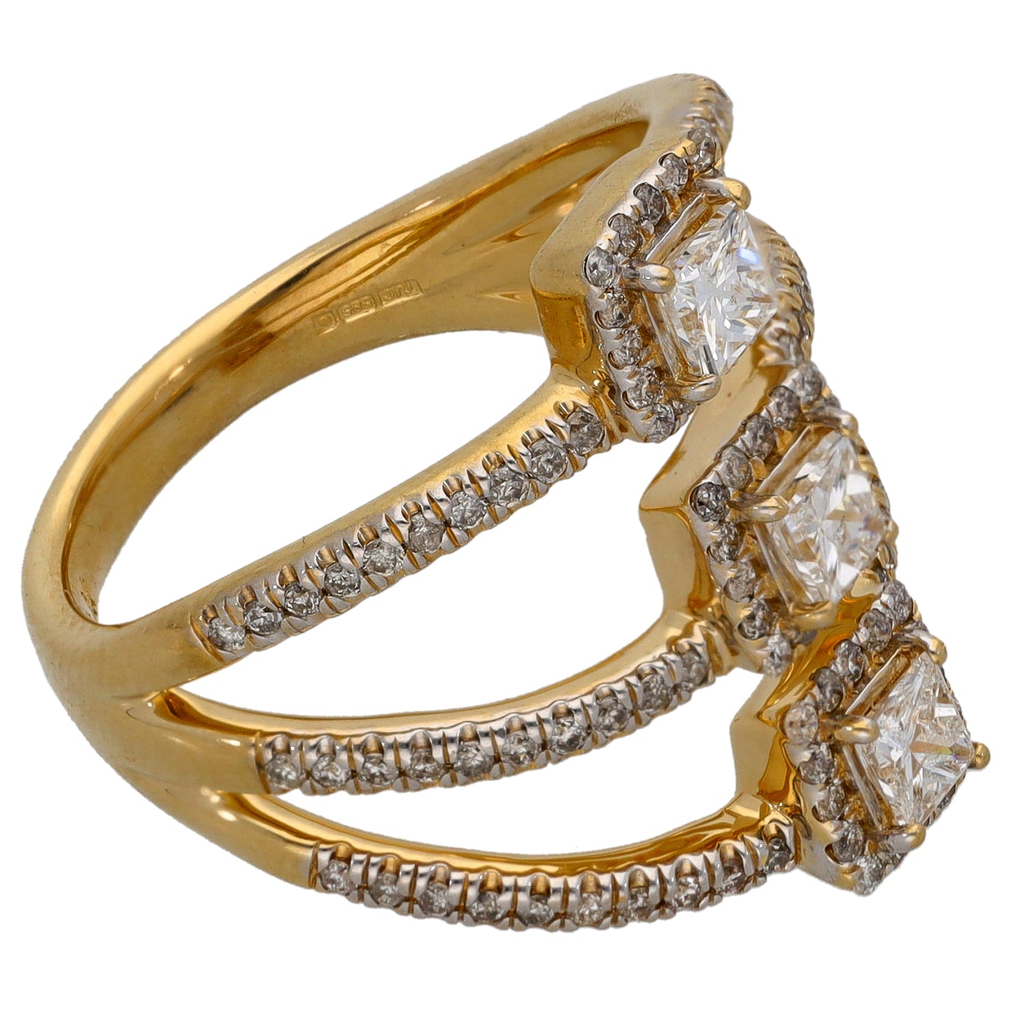 14ct Gold 1.12ct Diamond Dress/Cocktail Ring Size N