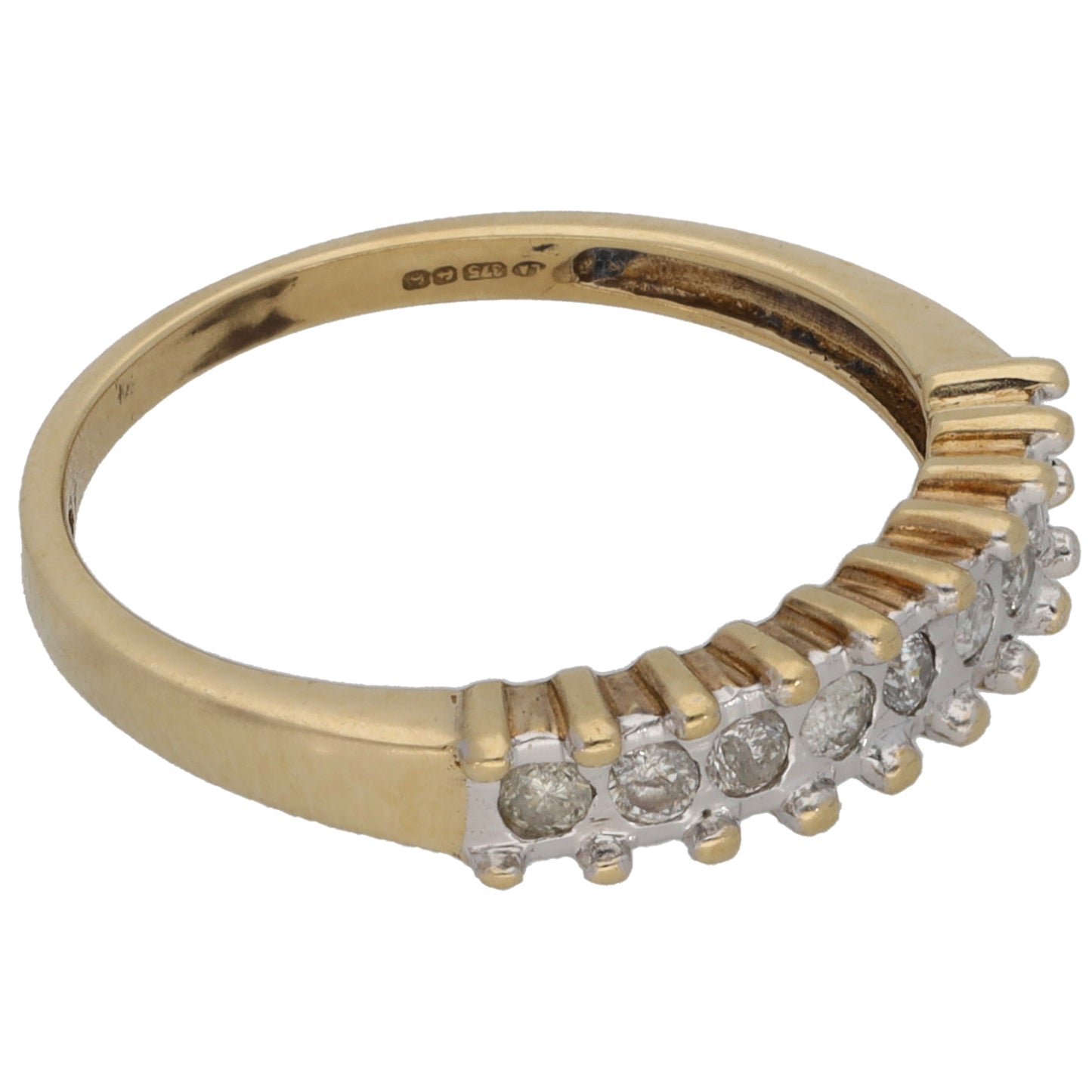 9ct Gold 0.09ct Diamond Half Eternity Ring Size K