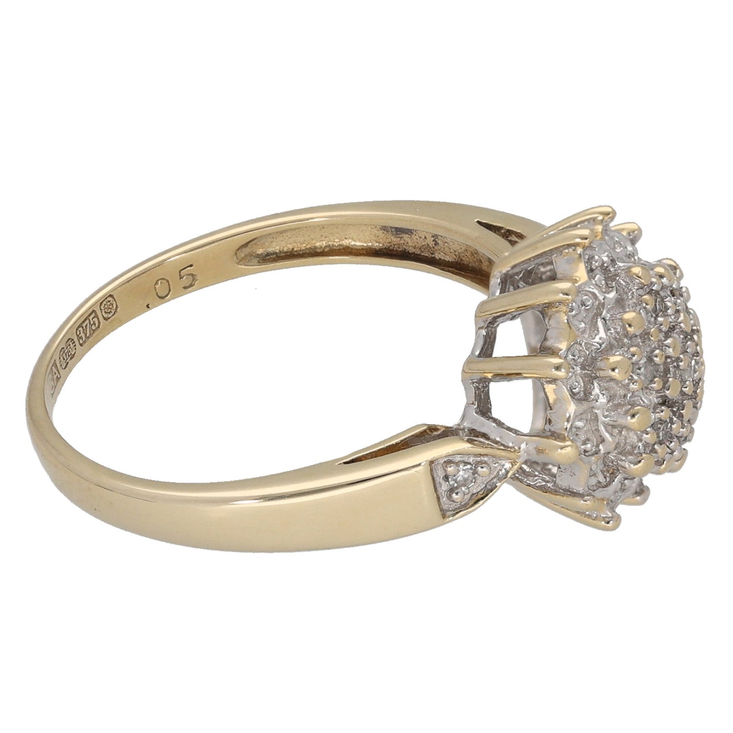 9ct Gold 0.05ct Diamond Cluster Ring Size K