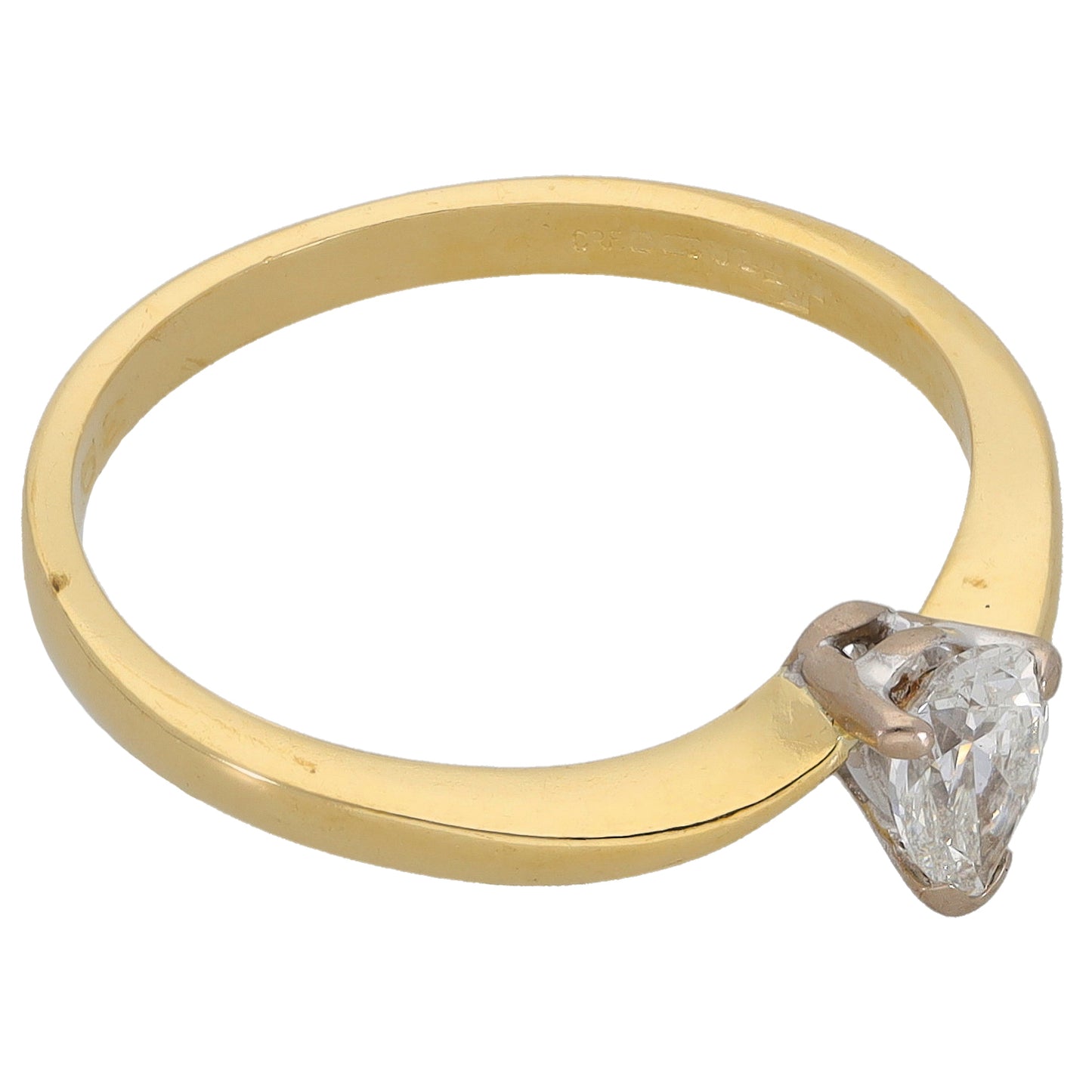 18ct Gold 0.30ct Diamond Solitaire Ring Size P