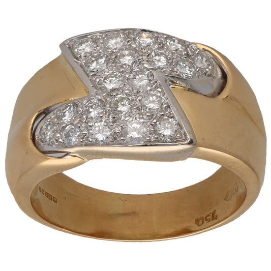 18ct Gold 0.80ct Diamond Dress/Cocktail Ring Size P