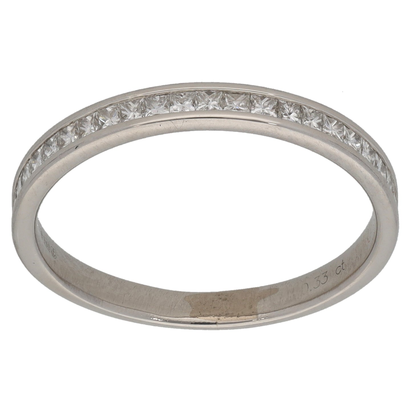Platinum 0.33ct Diamond Half Eternity Ring Size N