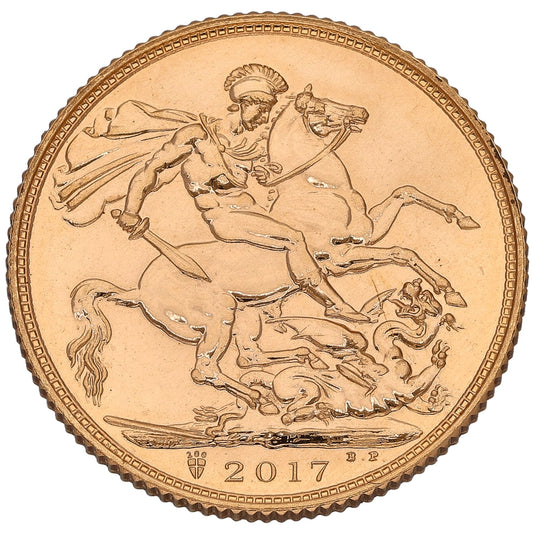 22ct Gold Queen Elizabeth II Full Sovereign Coin 2017