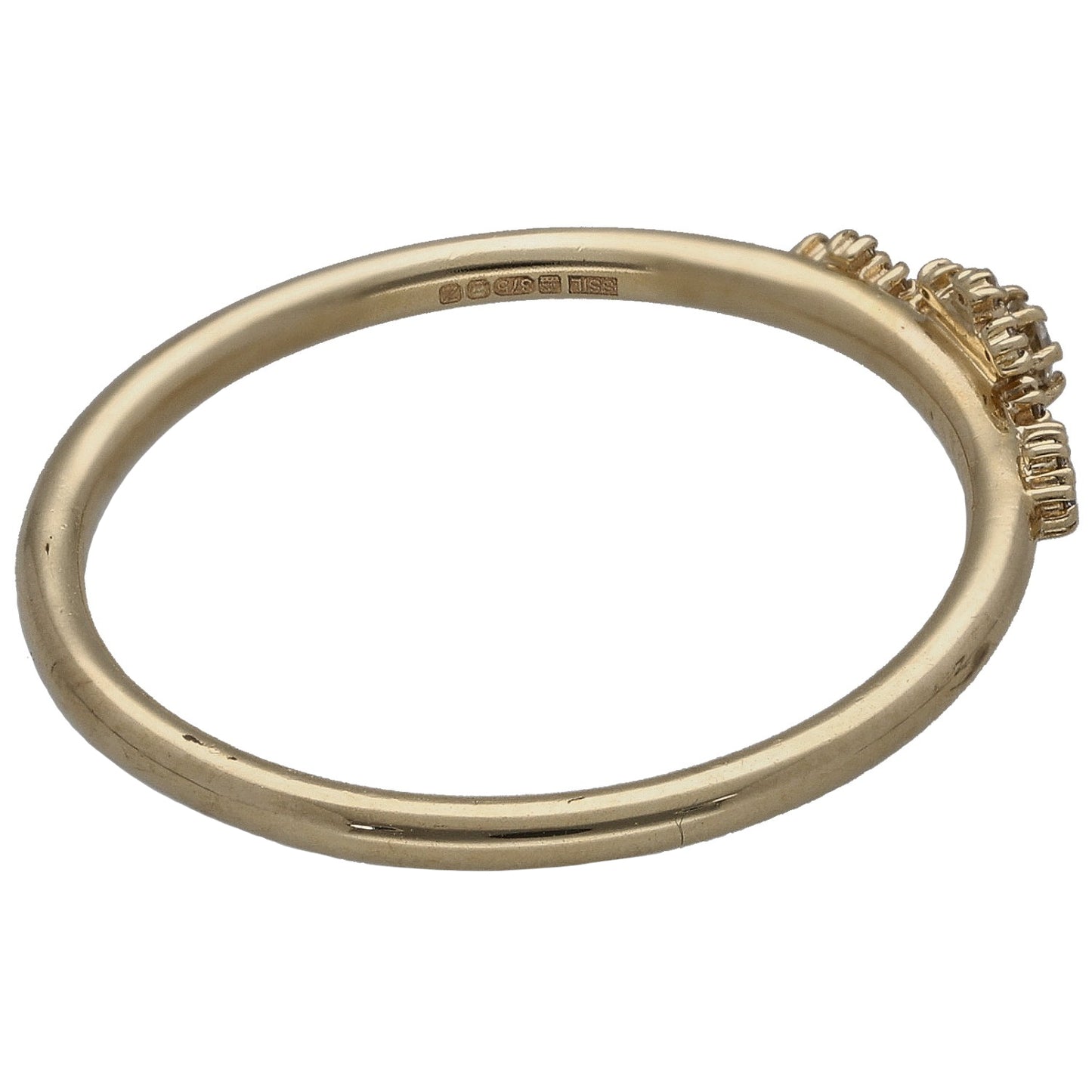 9ct Gold 0.11ct Diamond Dress/Cocktail Ring Size P