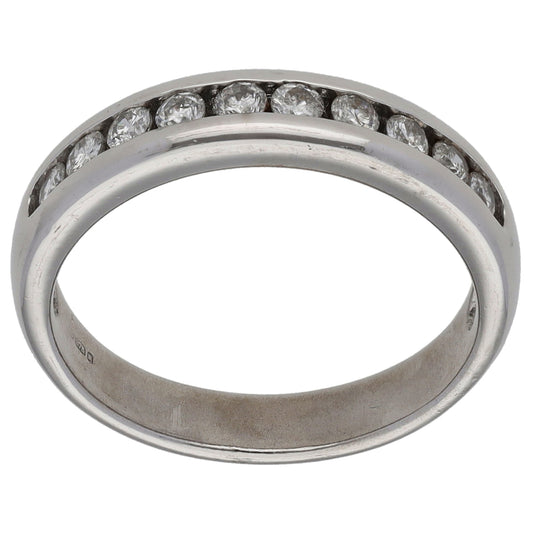 9ct White Gold 0.25ct Diamond Half Eternity Ring Size K