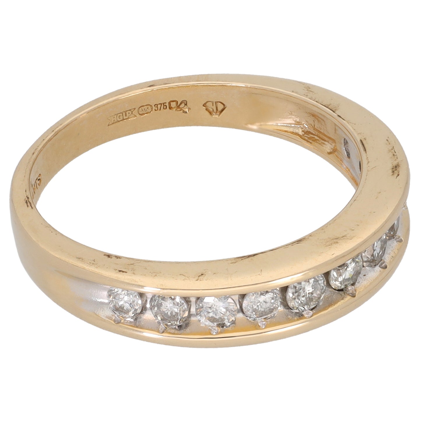 9ct Gold 0.50ct Diamond Half Eternity Ring Size N
