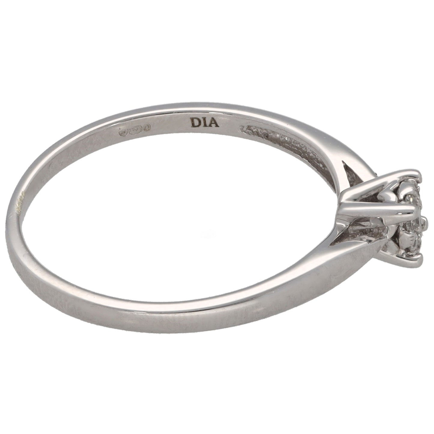 9ct White Gold 0.06ct Diamond Cluster Ring Size N