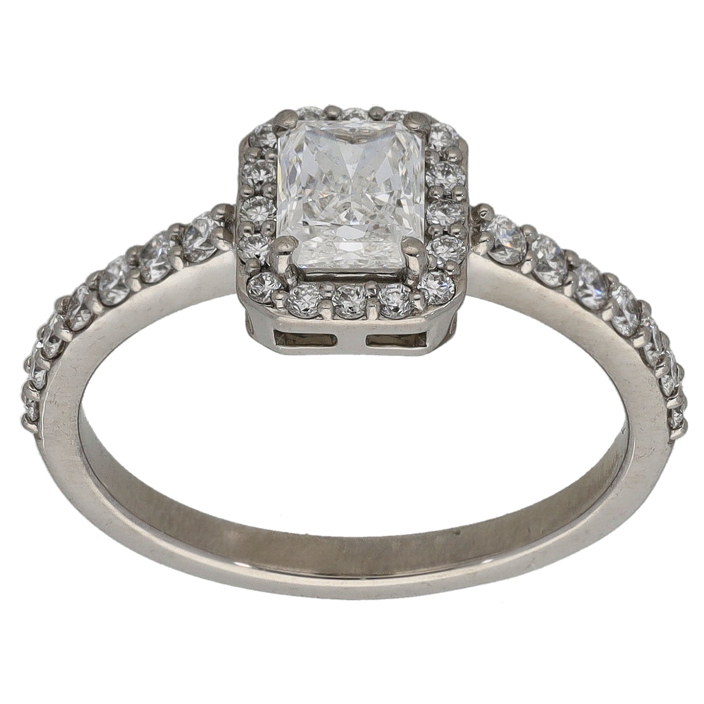 Platinum 1.06ct Diamond Cluster Ring Size N
