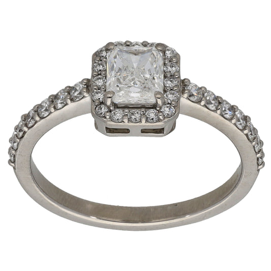 Platinum 1.06ct Diamond Cluster Ring Size N