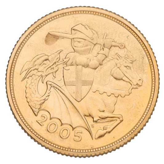 22ct Gold Queen Elizabeth II Full Sovereign Coin 2005