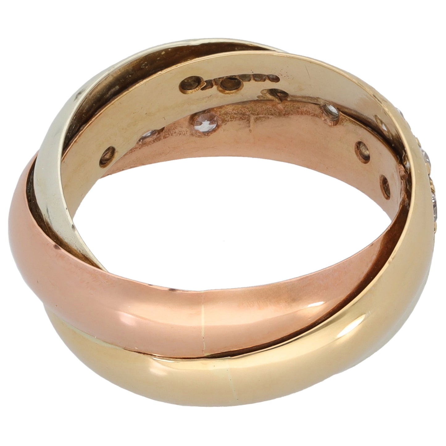 9ct Bicolour Gold Cubic Zirconia Alternative Ring Size K