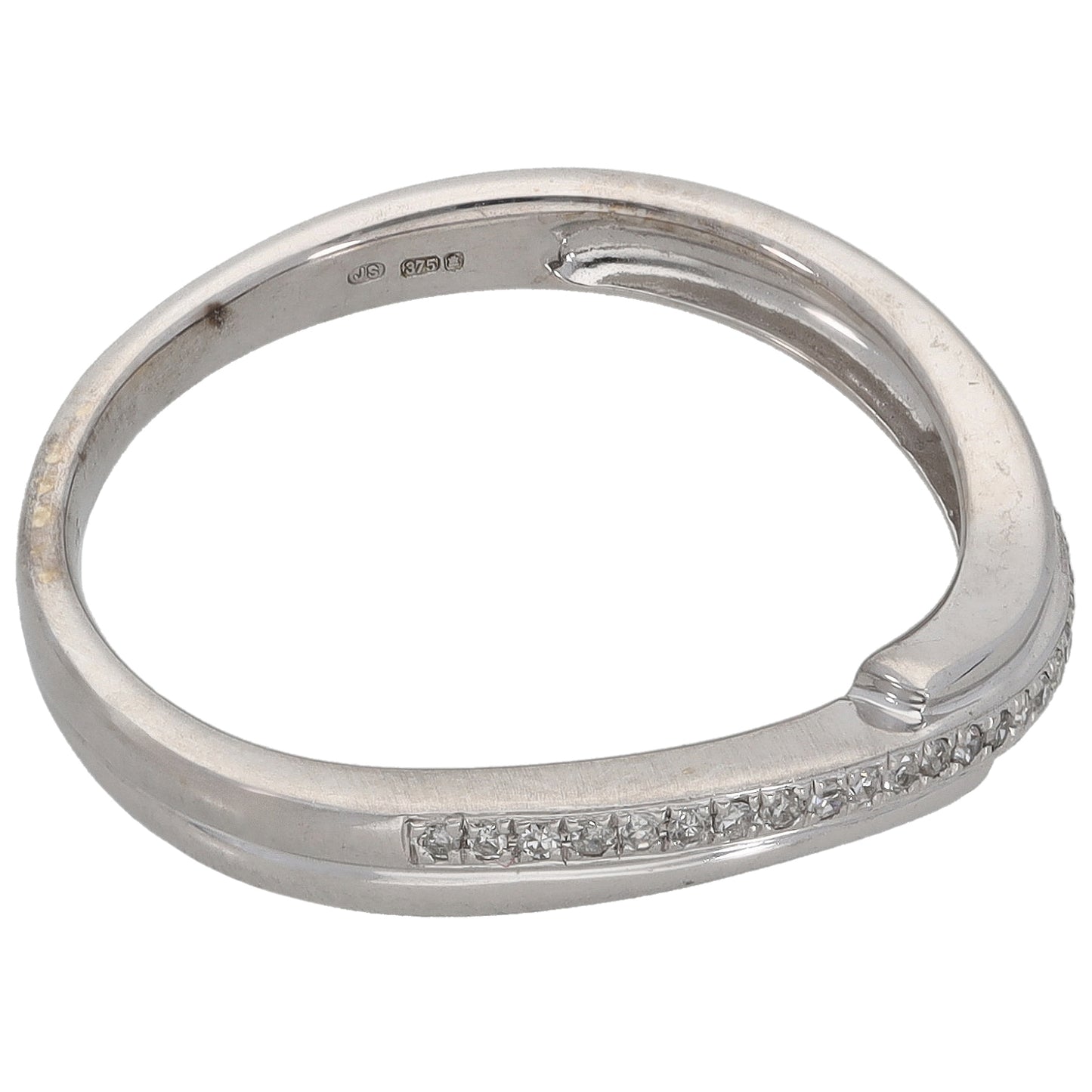 9ct White Gold 0.13ct Diamond Half Eternity Ring Size Q