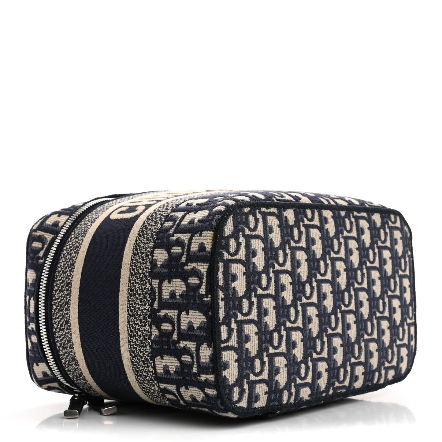 Christian Dior Diortravel Vanity Case Oblique Canvas Bag - Blue & Beige