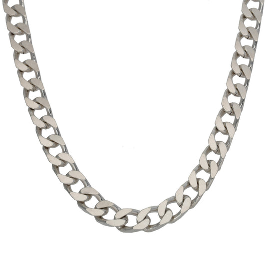 Sterling silver curb chain necklace with chunky linked links, 20-inch length