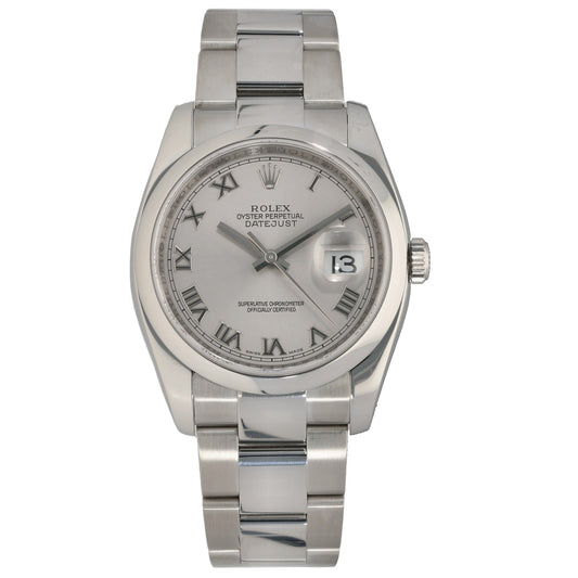 Rolex Datejust 116200 stainless steel wristwatch with silver dial and link bracelet