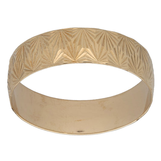 9ct Gold Patterned Wedding Ring Size U