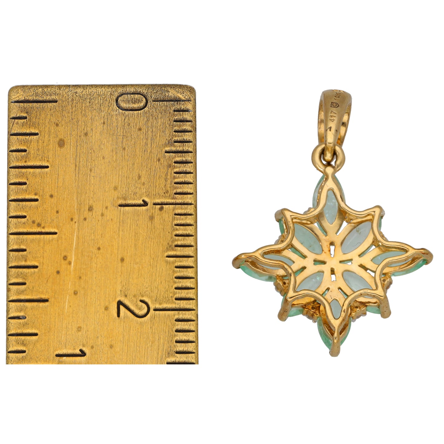 9ct Gold Tourmaline & Imitation Gems Dress/Cocktail Pendant
