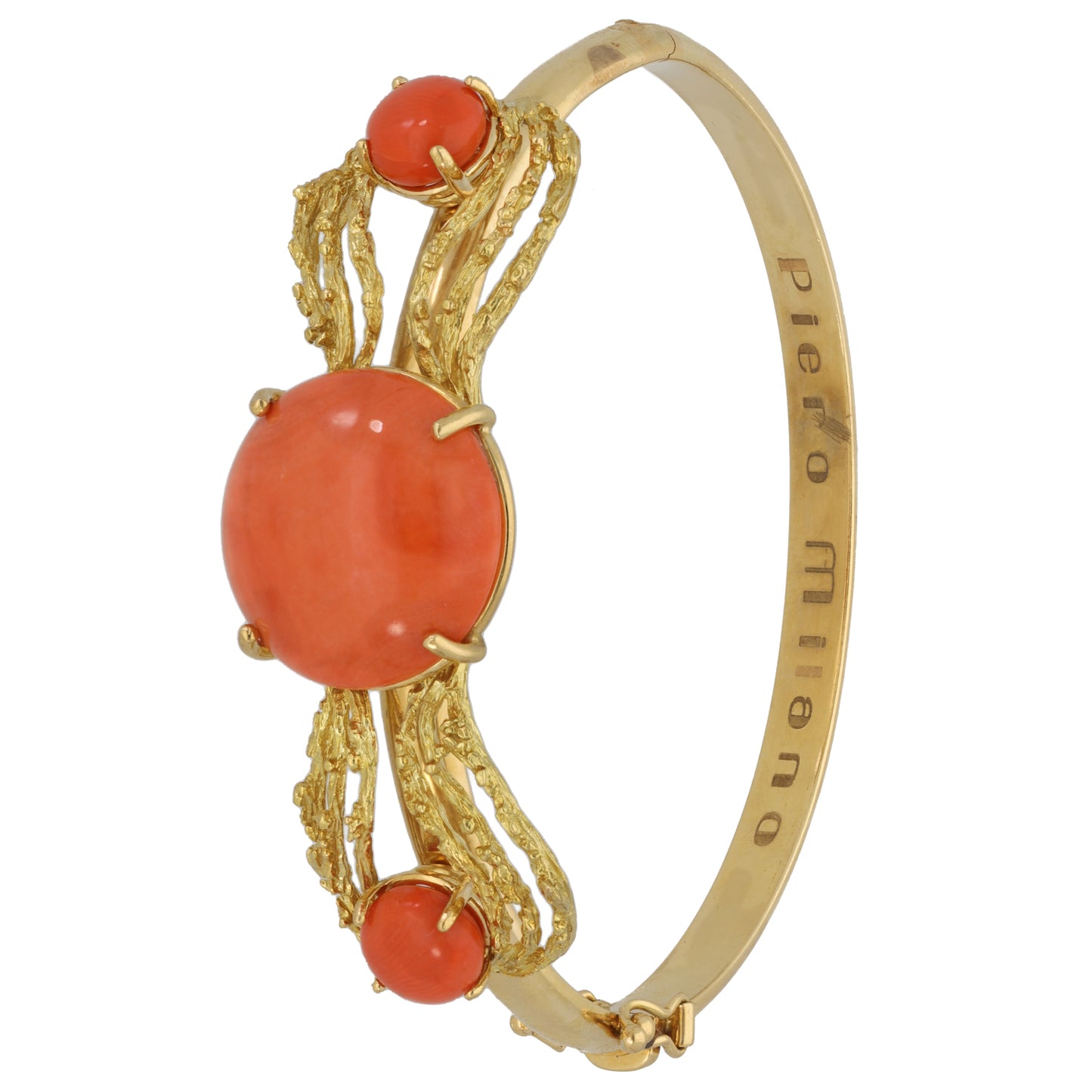 18ct Gold Coral Earrings, Necklace & Bracelet Jewellery Set
