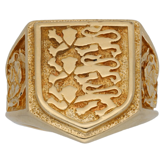 9ct Gold England Signet Ring Size T