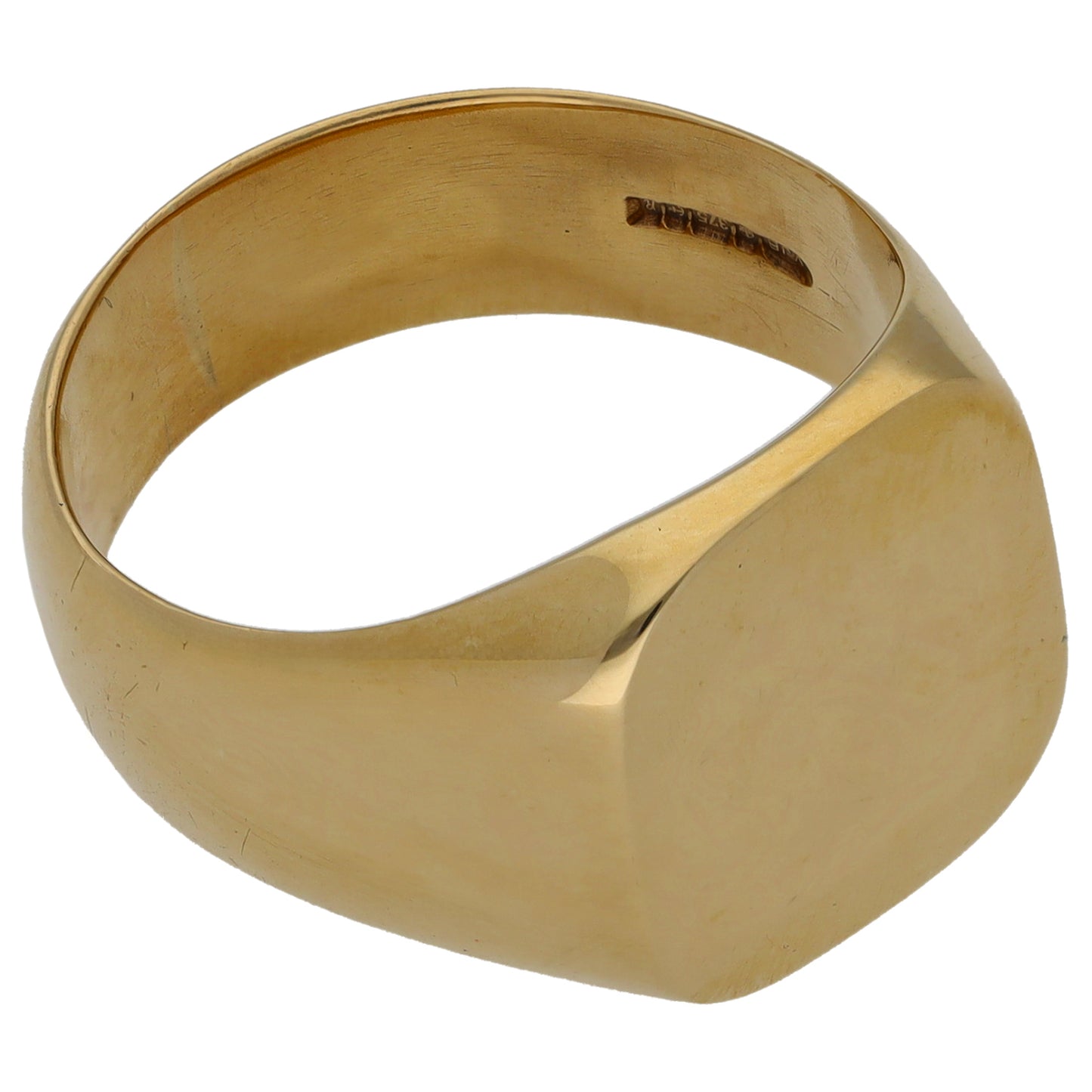 9ct Gold Plain Signet Ring Size U