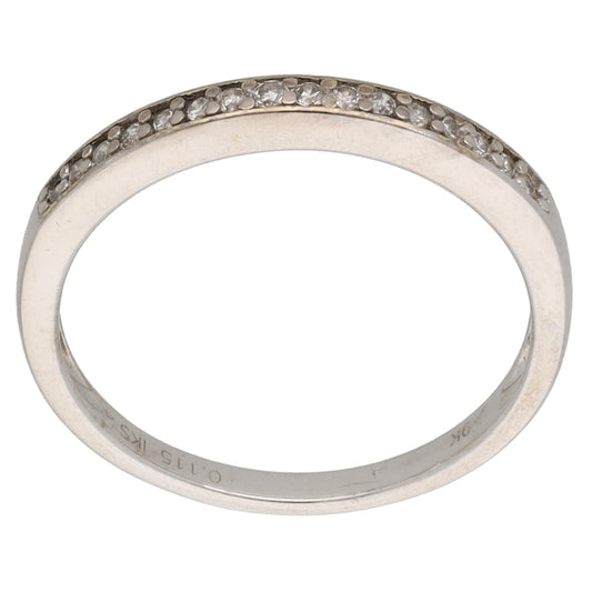 9ct White Gold Diamond Half Eternity Ring Size N