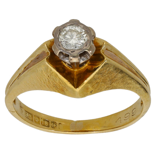 18ct Gold 0.20ct Diamond Solitaire Ring Size L