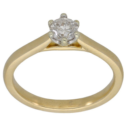 14ct Gold 0.30ct Diamond Solitaire Ring Size K