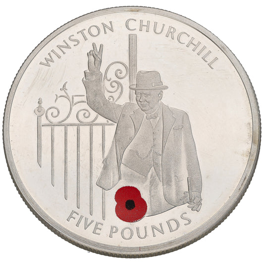 Sterling Silver Winston Churchill Five Pounds Coin 2004