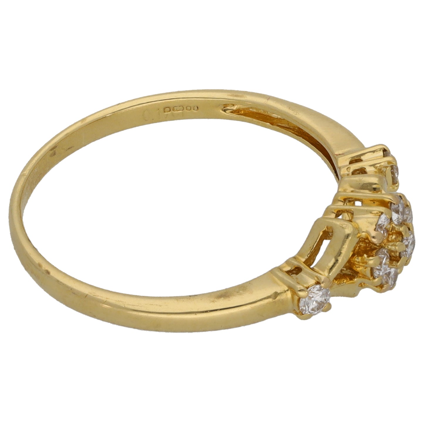 18ct Gold 0.09ct Diamond Cluster Ring Size M