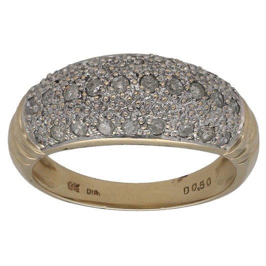 9ct Gold 0.50ct Diamond Dress/Cocktail Ring Size O