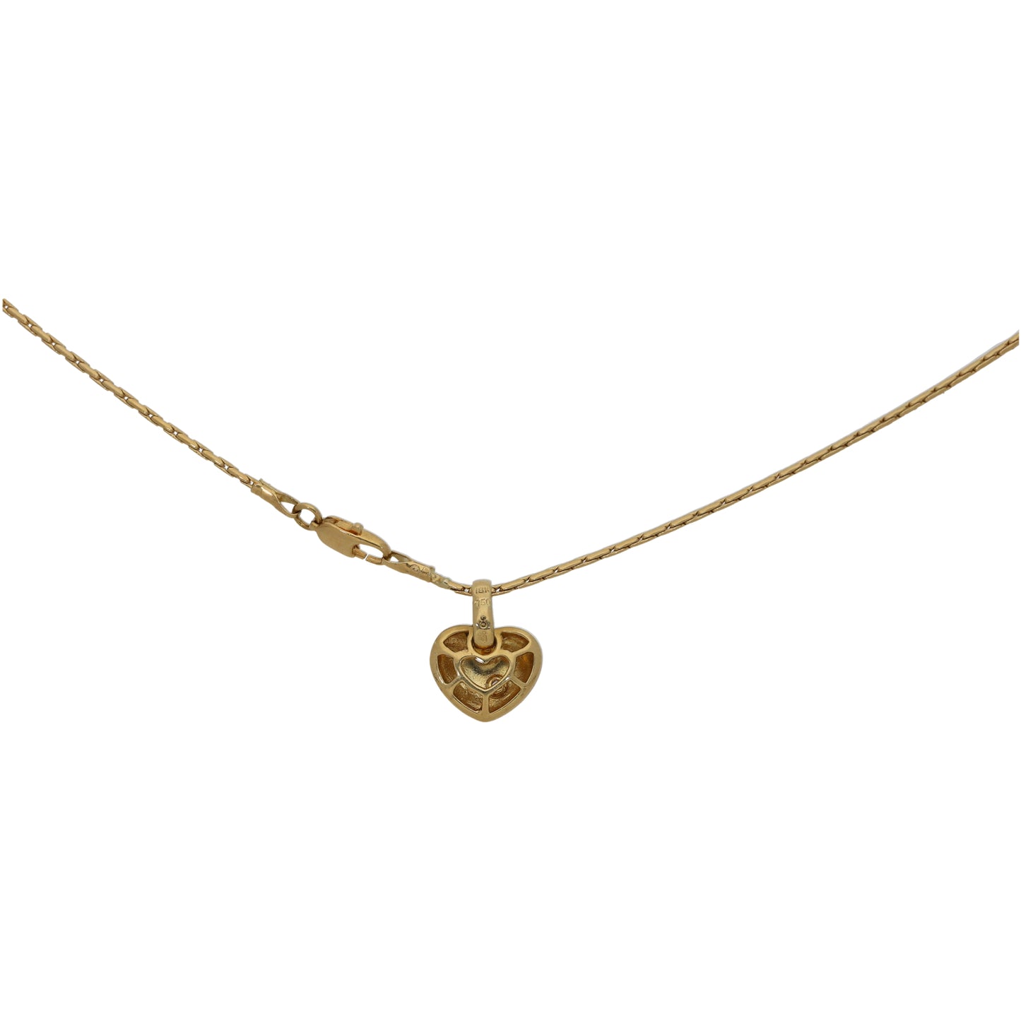 18ct Gold 0.02ct Diamond Heart Pendant With Chain