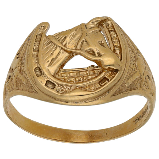 9ct Gold Horseshoe Ring Size V