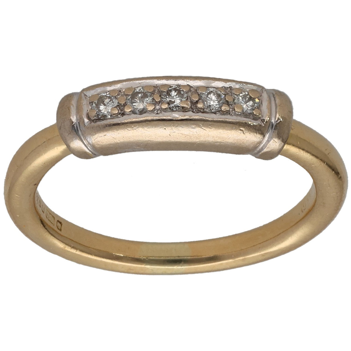 18ct Gold 0.05ct Diamond Half Eternity Ring Size L