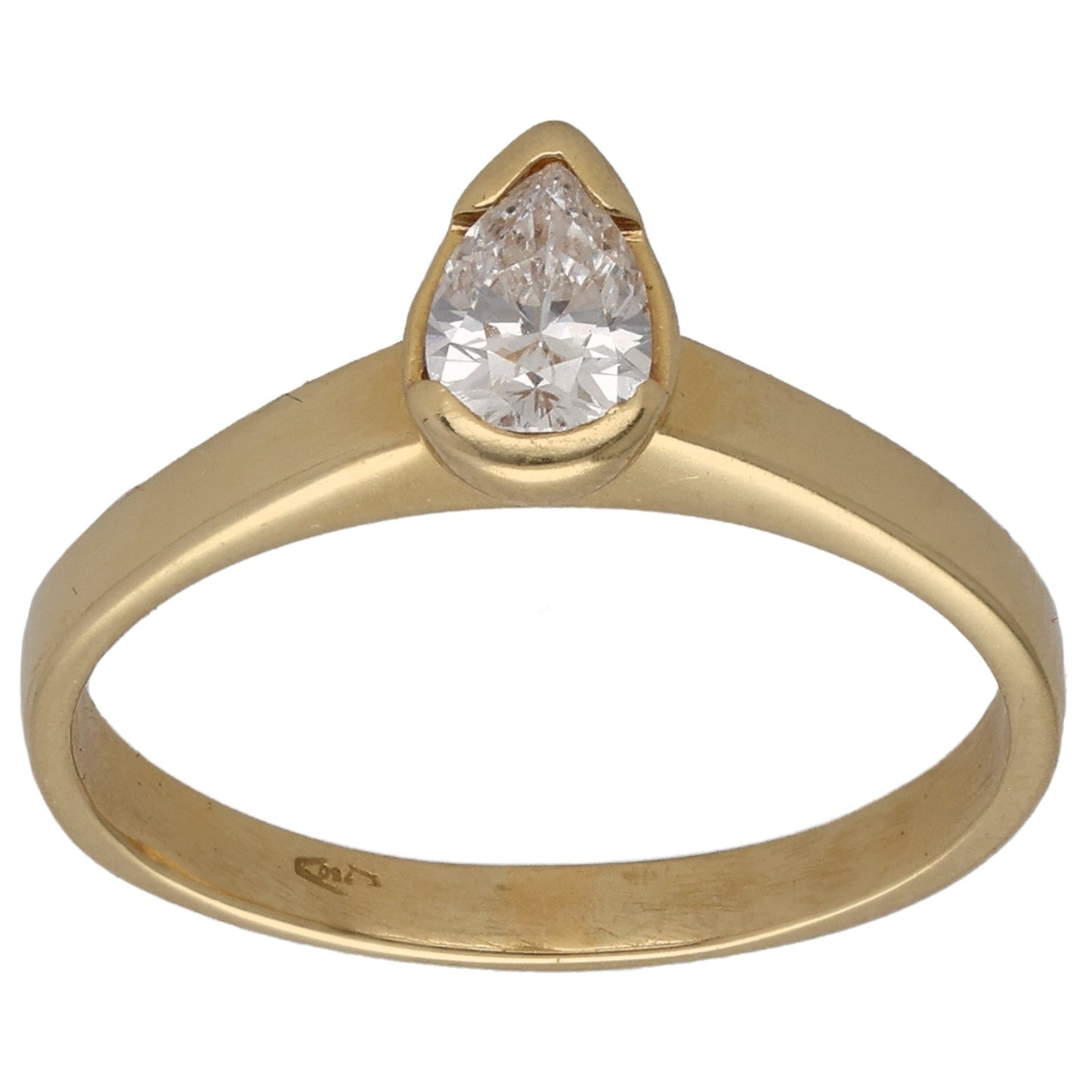 18ct Gold 0.35ct Diamond Solitaire Ring Size N
