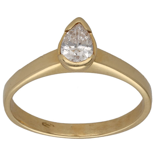 18ct Gold 0.35ct Diamond Solitaire Ring Size N